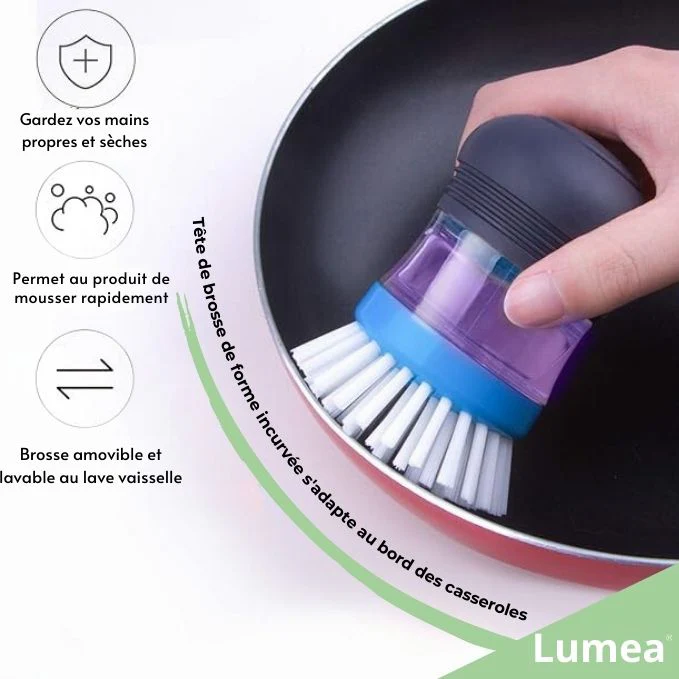 Brosse vaisselle avec distributeur de liquide vaisselle - Image 3