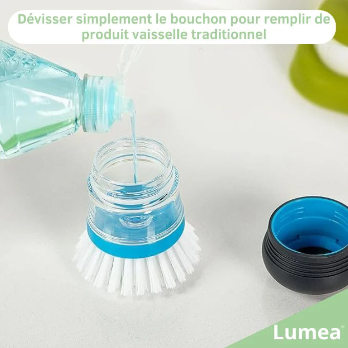 Brosse vaisselle avec distributeur de liquide vaisselle - Image 4