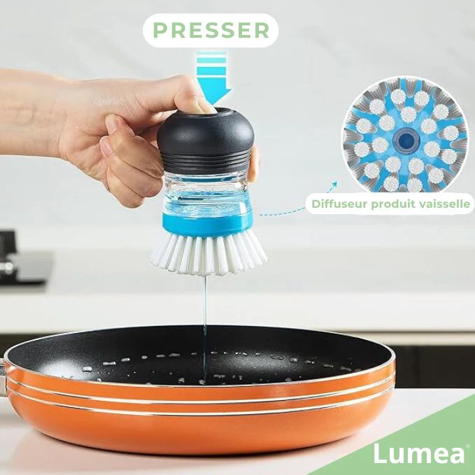 Brosse vaisselle avec distributeur de liquide vaisselle - Image 6