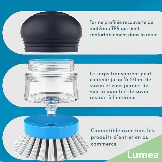 Brosse vaisselle avec distributeur de liquide vaisselle - Image 7