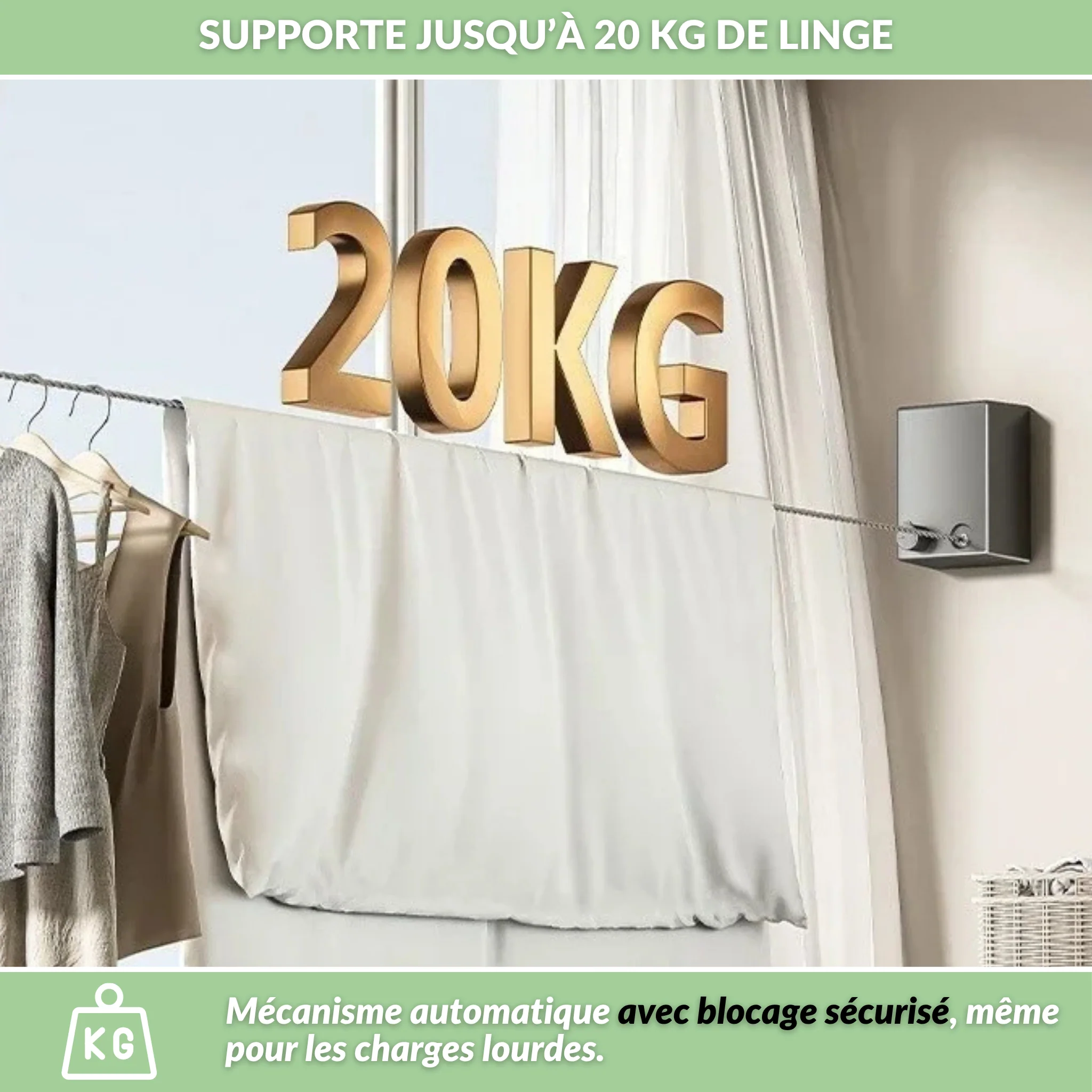 Filéo® - La Corde à linge rétractable grande capacité - Image 4