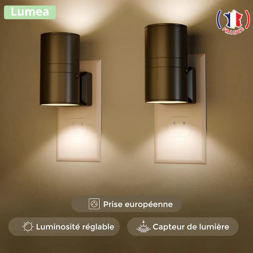 Lampe LED murale | Luminosité réglable et détecteur de luminosité
